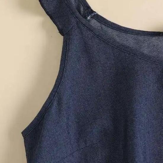 Женское летнее мини-платье с круглым вырезом без рукавов и рюшами по подолу, короткое платье, однотонное свободное пляжное праздничное платье