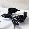 Bow Knot Retro Polka Dot Hairband Cross Hair Hoop Headwear Women's Wide Headband  Hair Accessories