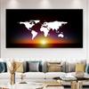 Abstract World Map Earth Canvas Painting Landscape Sunset Posters and Prints Wall Art Pictures Living Room Home Decor No Frame