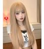 Eileen Beige Wig Wig Straight Natural Harajuku Style Popular Small Face Effect Cute Net Included Medium-Long Women's