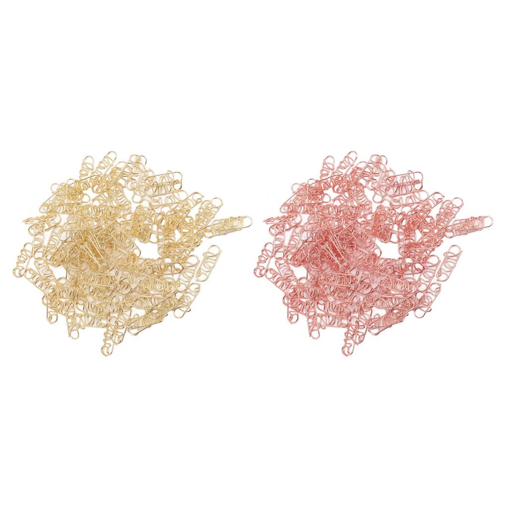 100pcs Paper Clips Multipurpose Innovative Cute Letter Design Stainless Steel Small Paper Clips for