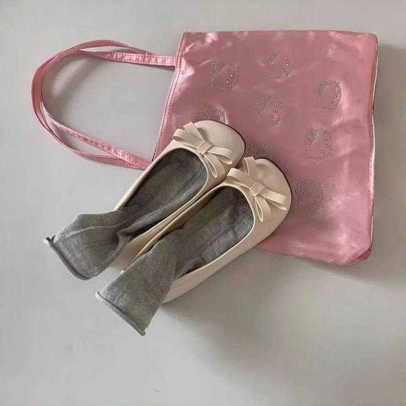 Flat Lolita Shoes with Skirt Single Shoes Japanese College Style Bow Mary Jane Shoes Women's Summer and Autumn New Models