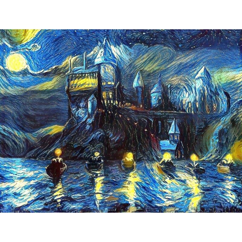 DIY 5D Алмазная вышивка Ван Гог Звездная ночь вышивка крестиком пейзаж алмазная живопись полная круглая дрель домашний декор подарок