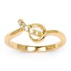 Gold Plated Ring 'Sissi' Golden White - 10x8 Mm