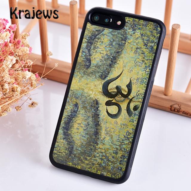 Чехол Krajews Om Aum Symbol Colorful Namaste Yoga для iPhone 14 5 6s 7 8 plus XR XS 11 12 13 pro max Samsung S21 S22ultra