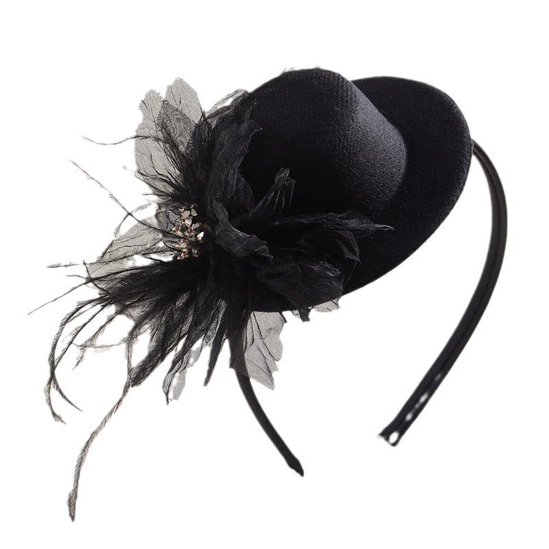 European & American Retro Black French Headband Hat - High-Grade Hair Accessory