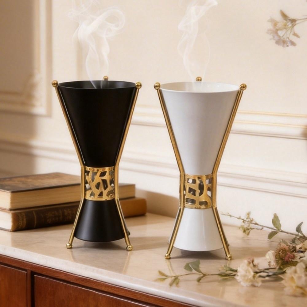Retro Arabic Incense Burner Taper Iron Art Ramadan Incense Holder Middle Eastern Style Decorative Stand Censer Ornament Ramadan