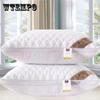 Cotton Pillow Bedroom Bed Sleep Cervical Pillow Middle-high Pillow Core Frosted Thickened Machine Wash Quilt Cover White