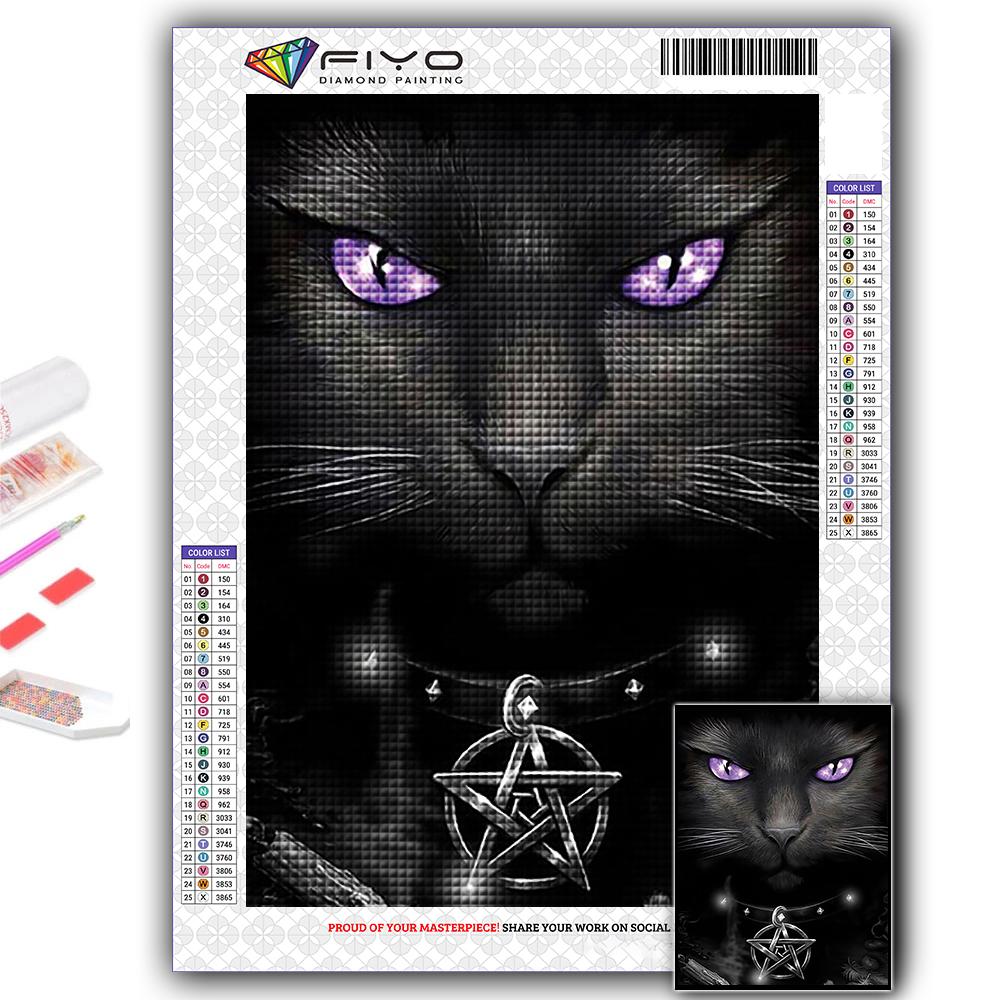 DIY 5D алмазная живопись Черный кот набор для вышивки крестом полная дрель вышивка мозаика художественная картина стразы подарок