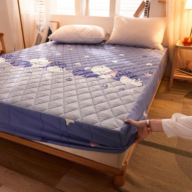 Thickened Fitted Sheet Plain Waterproof Matte Bedspread Four Season Simmons Dust Cover