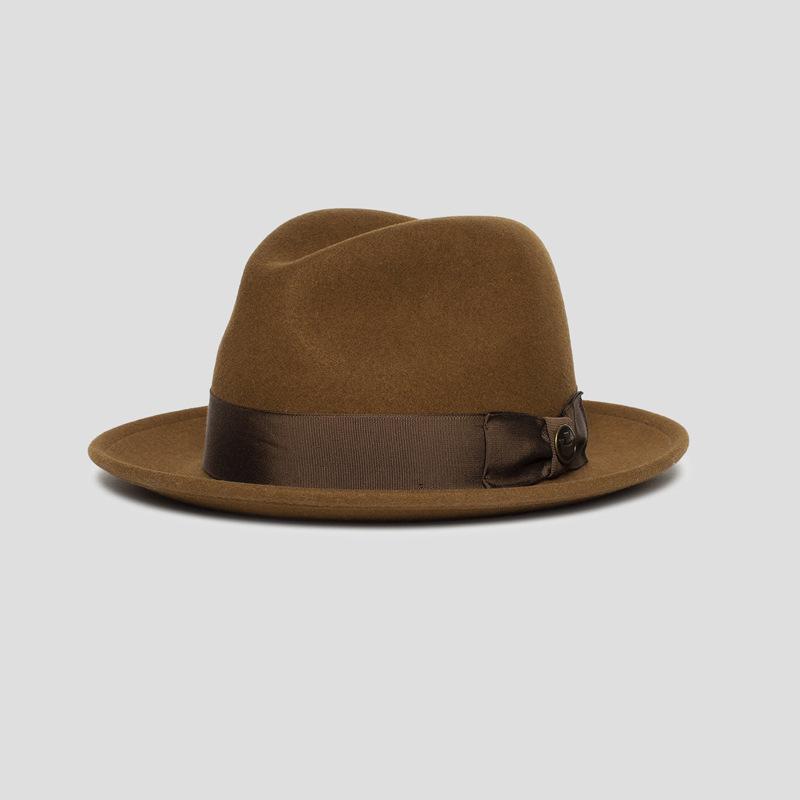 Прямая поставка фетровой шляпы Универсальная тесьма с бантом Декоративная шерстяная шляпа Британская фетровая шляпа