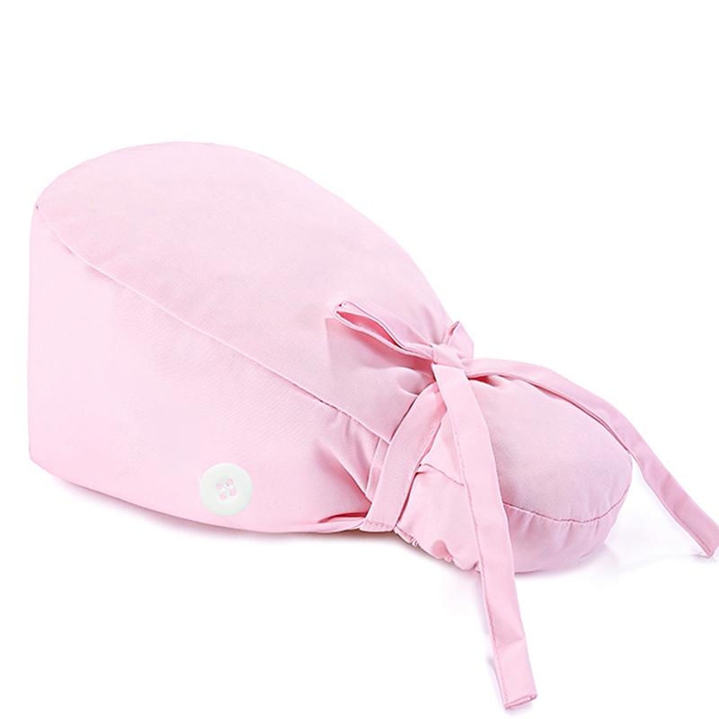 1 шт. с пуговицами однотонная шапочка медсестры с высоким хвостом регулируемая легко моется