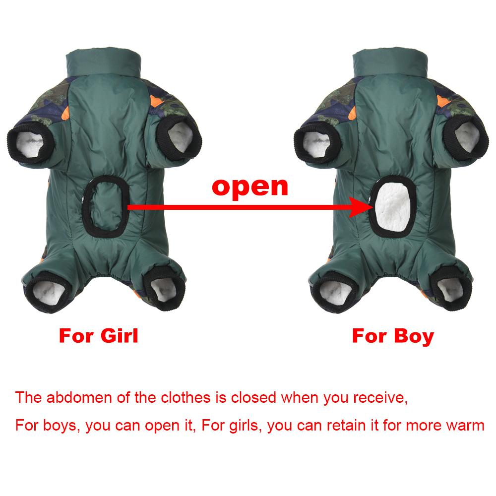 Dog Coat Pet Dogs Winter Warm Windproof Clothes Puppy Down Jacket Pet Clothes Four Legs Zipper Soft Dog Apparel Soft Dog Coat Jumpsuit for Dogs Cats