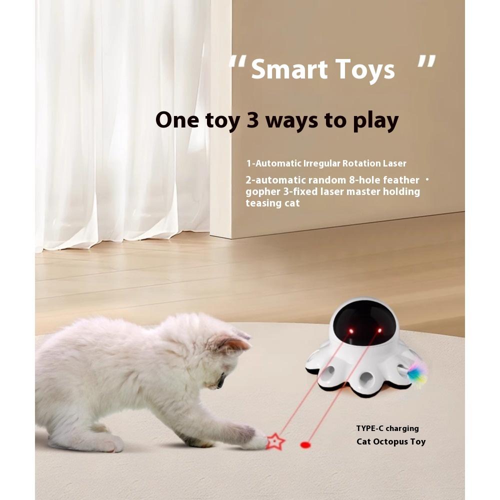 Cat Toys Self-Hi Boredom Relief Artifact Automatic Laser Pointer Cat Teaser Stick Advanced Kitten Toys Charging Smart Products