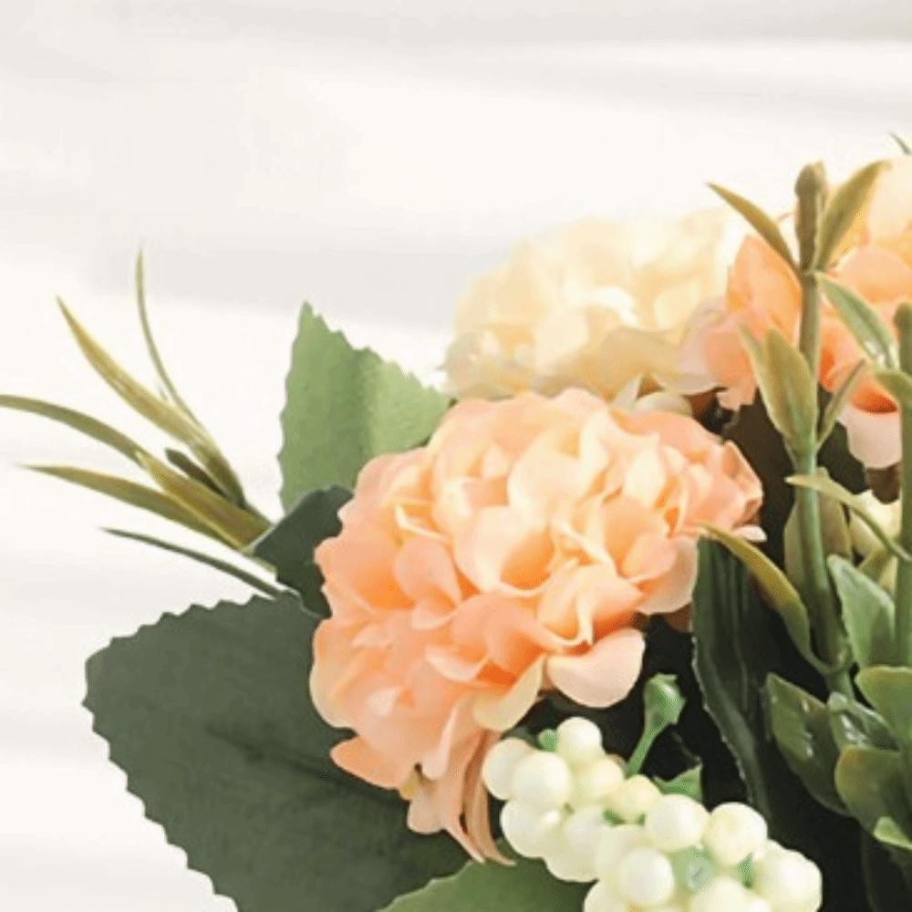 Silk Flower Hydrangea Styled Potted Desktop Decor Cafe Dining Table Small Potted Accent