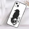 Crow Raven Dark Skull Case For iPhone 14 16 15 Pro Max 11 12 13 Mini 7 8 Plus X XR XS MAX Soft Shockproof Cover
