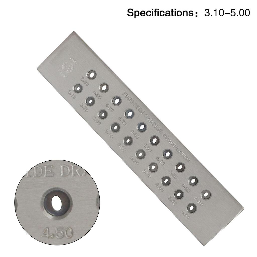 Детали инструментов овальной формы, карбидная проволока Occus, вытяжная пластина для изготовления ювелирных изделий, инструменты для изготовления ювелирных изделий, пластина для вытягивания ювелирных изделий, размер отверстий 3,10-5,00, 20 отверстий