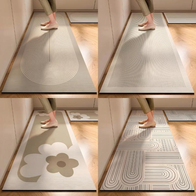 2027 Germany Wabi-sabi Style Kitchen Mats Non-slip Anti-oil Wipe Washable Diatomite Absorbent Mats Waterproof Foot Mats