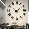 Extra 3d Diy Large Roman Numerals Luxury Mirror Wall Sticker Clock Home Decor