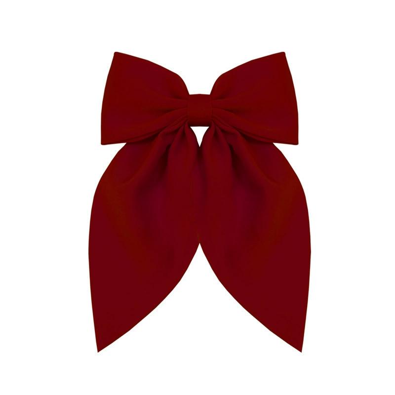 Chiffon Bow Hair Clip Women Large Bowknot Stain Hairpin Girls Solid Color Ponytail Clip Hair Accessories Headwear Gift