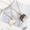 Hug Cute Pet Cat Pendant Necklace Women Girls  Trendy Jewelry Couple Gift Friendship Necklace