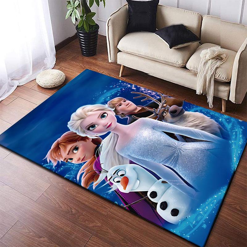 Frozen cartoon print decorative rug/doormat, suitable for entrances, balconies, kitchens, and bedrooms.