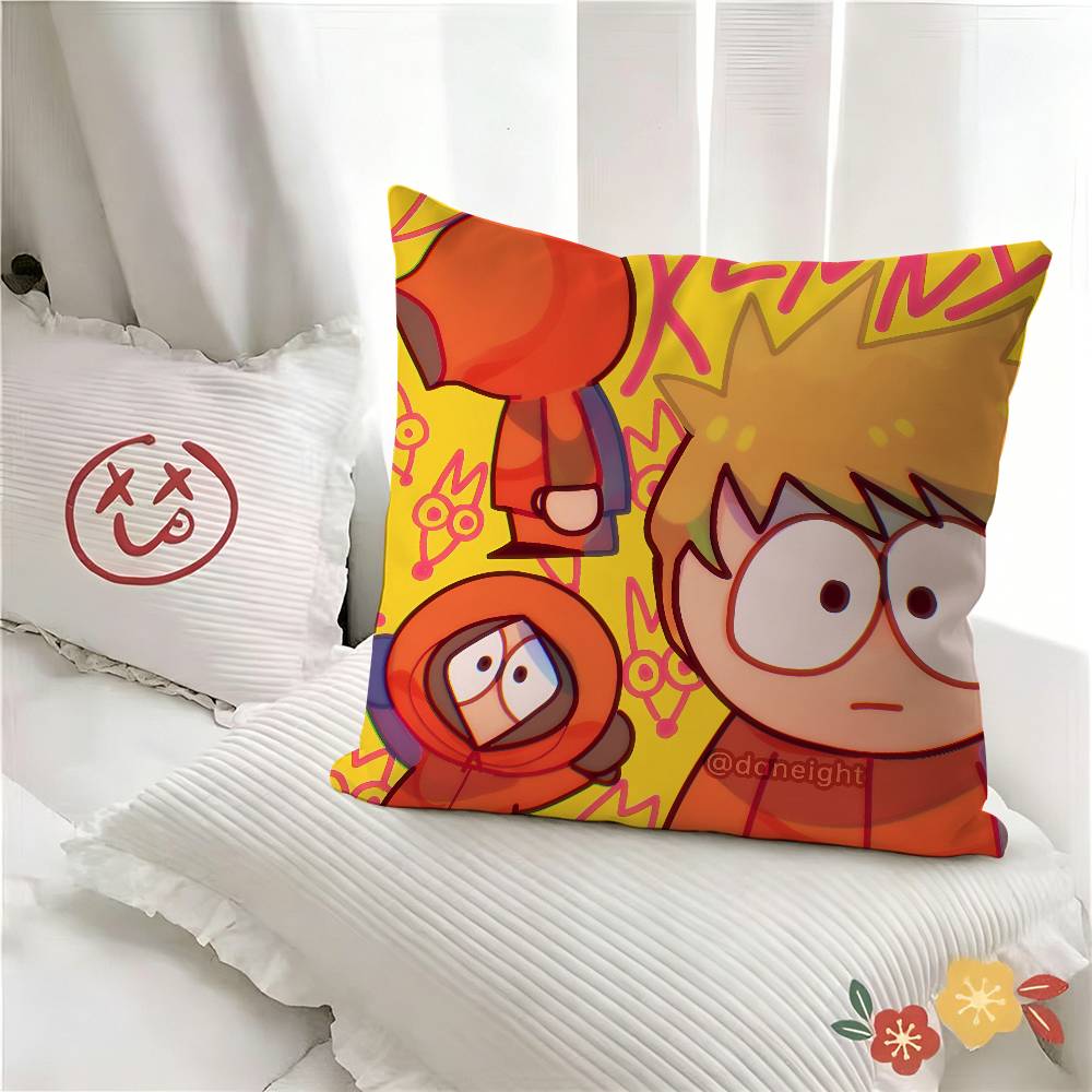pc Anime PParks Souths Pillow Case Fashion Square Pillowcase Bedroom Sofa Room Ins Decoration Leisure