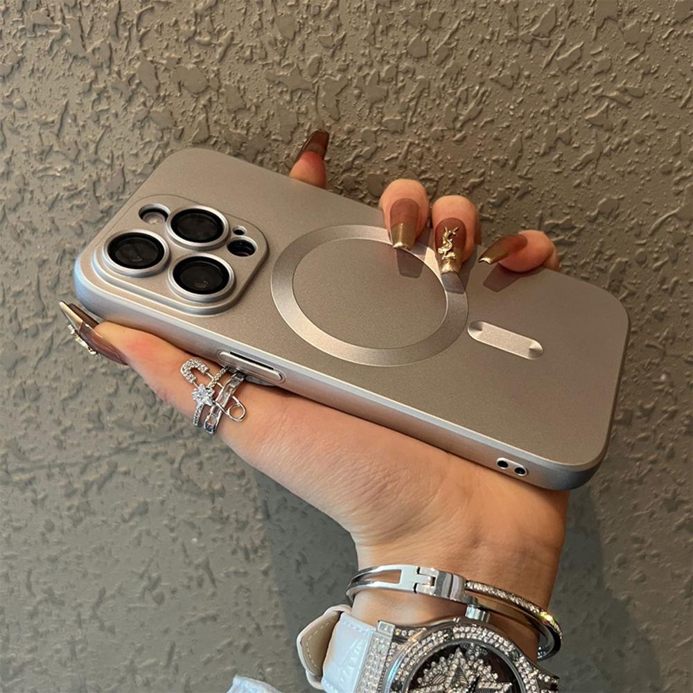 Матовый мягкий силиконовый магнитный чехол для телефона с беспроводной зарядкой для IPhone 15 14 13 12 11 Pro Max 15 Plus, защитный чехол для стеклянных линз