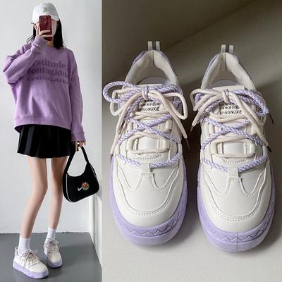 Весна 2024 года, новые универсальные популярные спортивные туфли для женщин, белые туфли на толстой подошве, женские туфли из вулканизированной стали