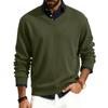 Men's V-neck Long-sleeved Ribbed Knit Pullover