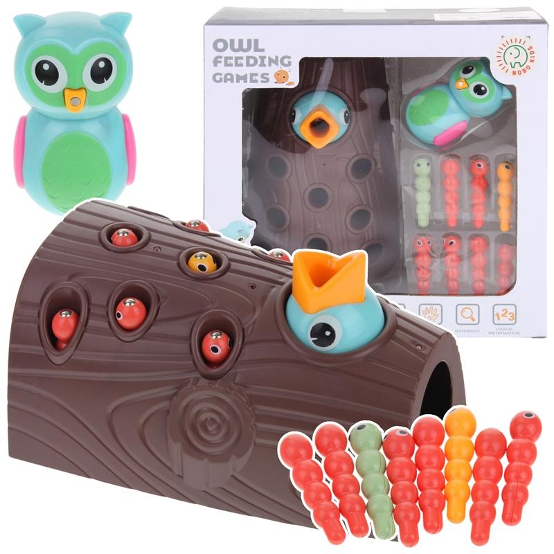 Magnetic Arcade Game Woodpecker Feed the Bird Owl Catch the Worm