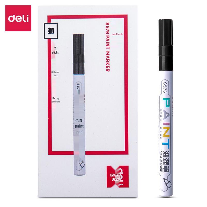 Маркер-краска для тонких работ Deli S576 - Серебристый, Белый, Черный, Красный Ремонтный маркер