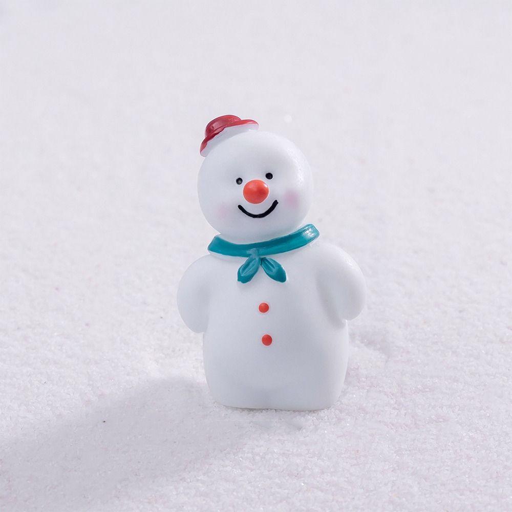 Cartoon Christmas Snowman Figurine Cute Snowman Statue Kids Gift Mini Snowman Ornament  Home Decor
