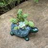 Креативный Мультяшный Животный Суккулент Цветочный Горшок Милая Черепаха из Смолы Арт-Объект Цветочный Горшок Садовый Горшок для Посадки Настольное Украшение для Дома