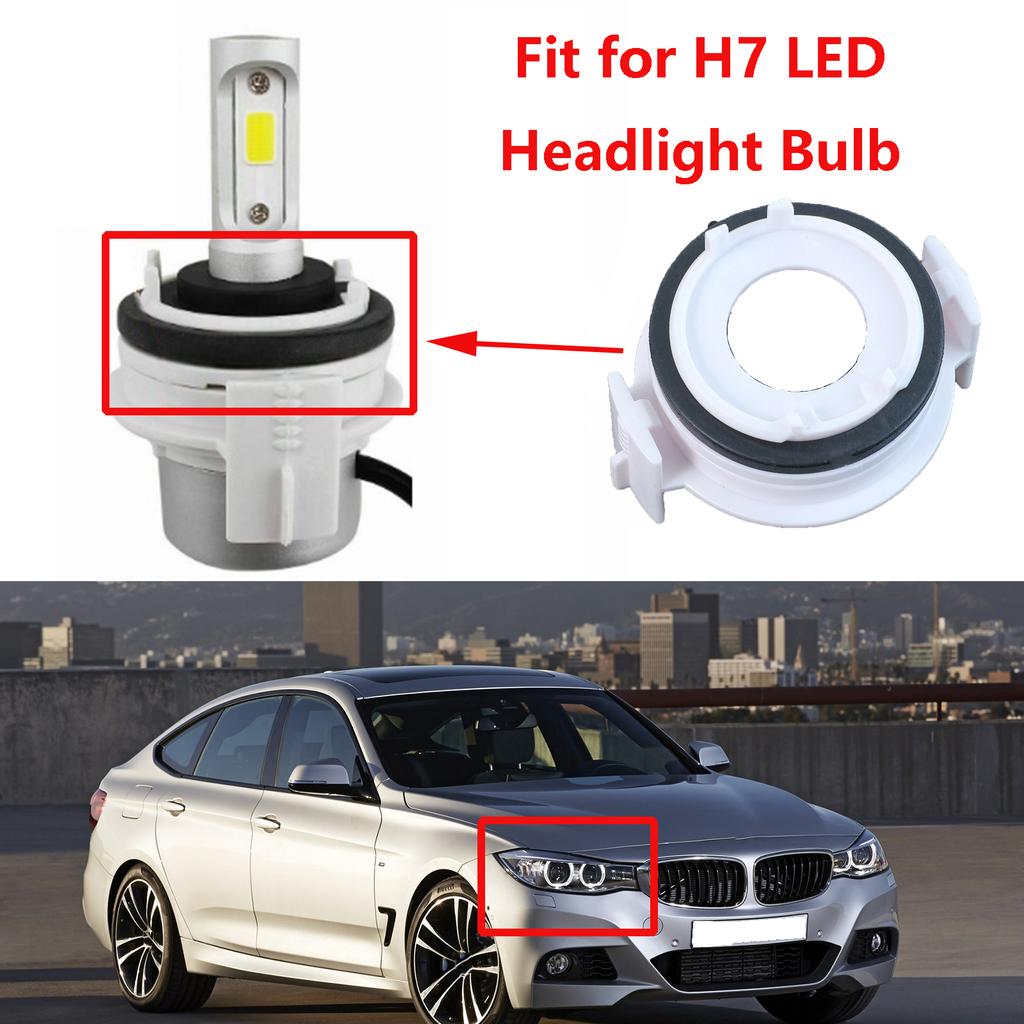 2 шт. для BMW E46 E90 E65 318i 320i 325i 328i H7 автомобильный светодиодный адаптер для фары, адаптер, фиксатор, держатель цоколя для фары, белый зажим