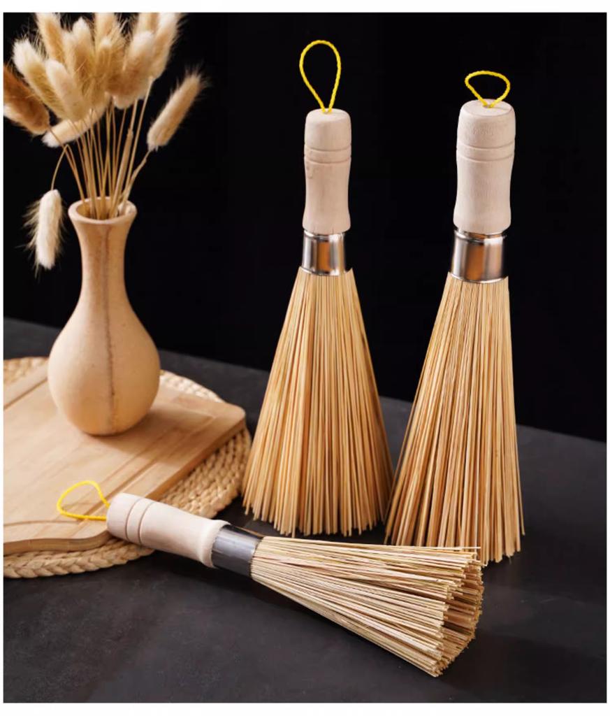 Старая натуральная бамбуковая щетка для мытья кастрюль, прочная бамбуковая щетка для мытья кастрюль, щетка для мытья посуды, щетка для дезинфекции, чистая кухонная щетка для кастрюль