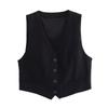 Fashion Style Fall and Winter New Women's Temperament Wild Slim Looking Linen Blended Sleeveless Vest Waistcoat 2010711 832