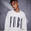 FUBU Вязаный Лонгслив для Мужчин и Бренд Большой Американский Оверсайз fam-42710 Молочно-Белый Свитер, Пуловер, Женский, Название, Логотип, Повседневный,