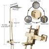 Bathroom 8" Rainfall Shower Faucet Bath Faucet Wall Mounted Swivel Bath Spout Shower Mixer Tap Shower Faucet Shower Set Mixer