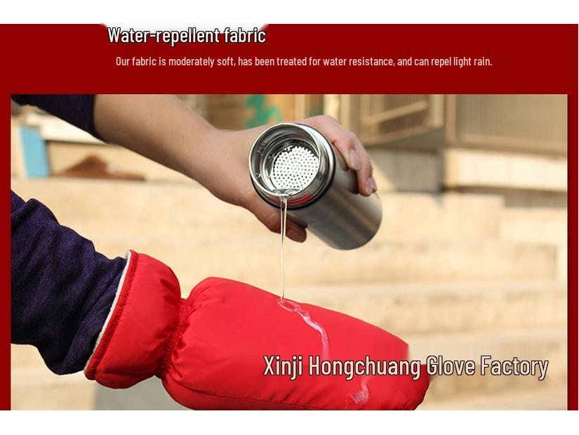 Мужские и женские ветрозащитные зимние велосипедные перчатки - Толстые, теплые хлопковые варежки