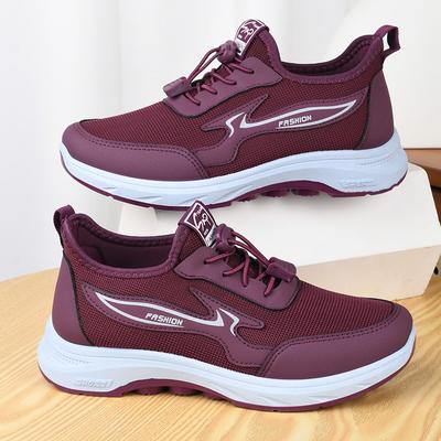 Модная Удобная Теплая Обувь для Ходьбы Женская Осень Мягкая Подошва Легкая Обувь для Мамы Среднего Возраста Дышащая Повседневная Женская Спортивная Обувь