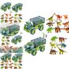 Colorful Dinosaur Trucks Triceratops Tyrannosaurus Figure For Kids' Playtime Fun