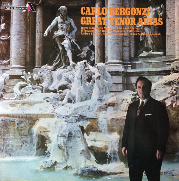 LP Пластинка КАРЛО БЕРГОНЦИ - Великие теноровые арии SDD391 Ace Of Diamonds 1973 Великобритания Классика Б/У