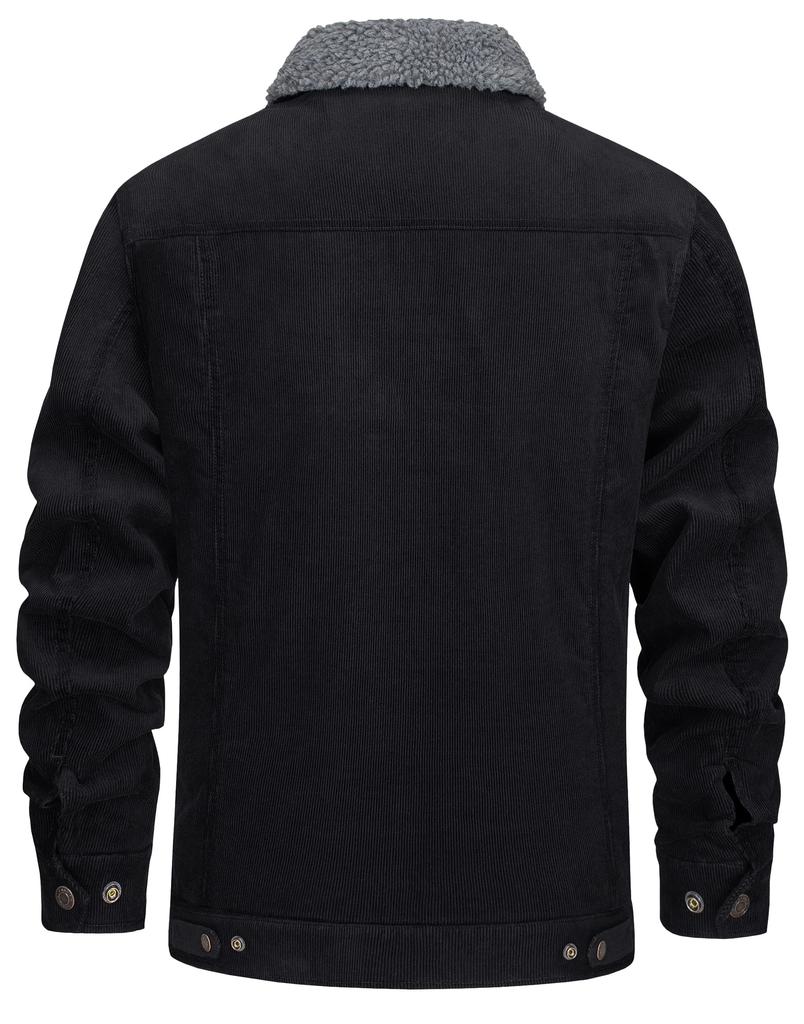 Куртка Boa Fluffy Fleece With 2XL [KEFITEVD], Однотонная, Простая, Верхняя одежда, Мужская, Джемпер, Термо, Ветрозащитная, Рабочая одежда, Карманы, Свободная, Черная,