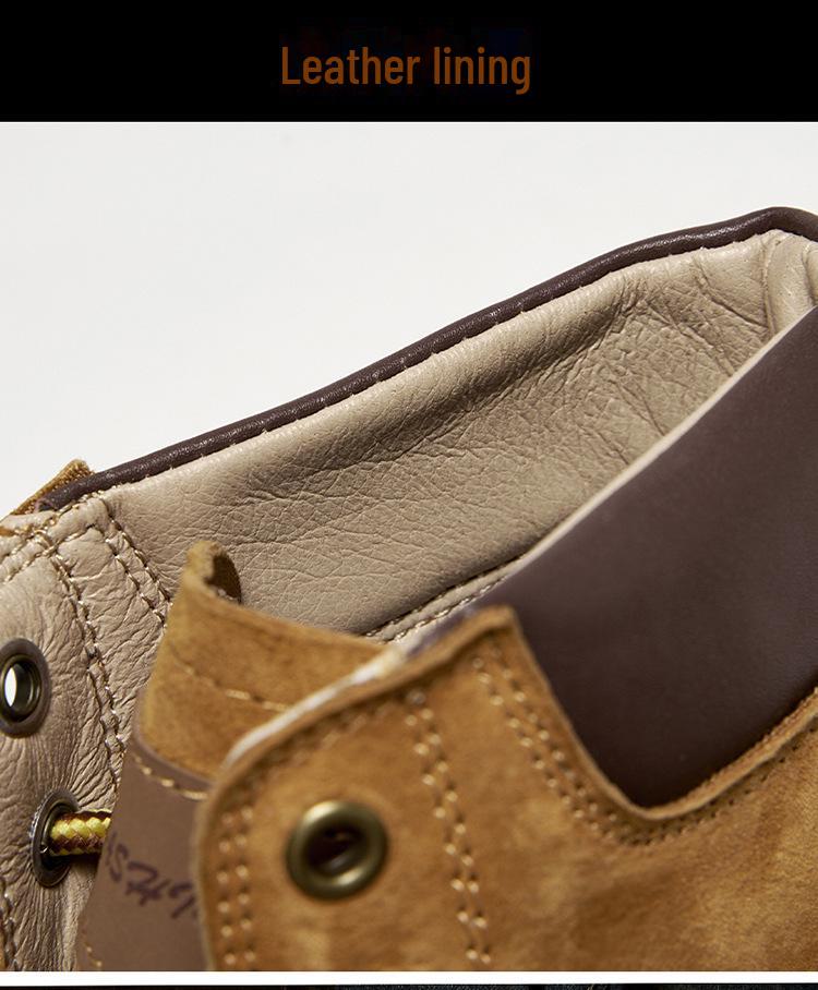 Мужские бархатные высокие ботинки Martin: Желтые зимние рабочие и снегоступы из натуральной кожи, хлопковая обувь для пар.