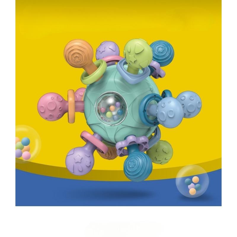 1 шт. детские игрушки 0-12 месяцев вращающийся мяч-погремушка хватательная активность детская развивающая игрушка силиконовый прорезыватель детские сенсорные игрушки для малышей