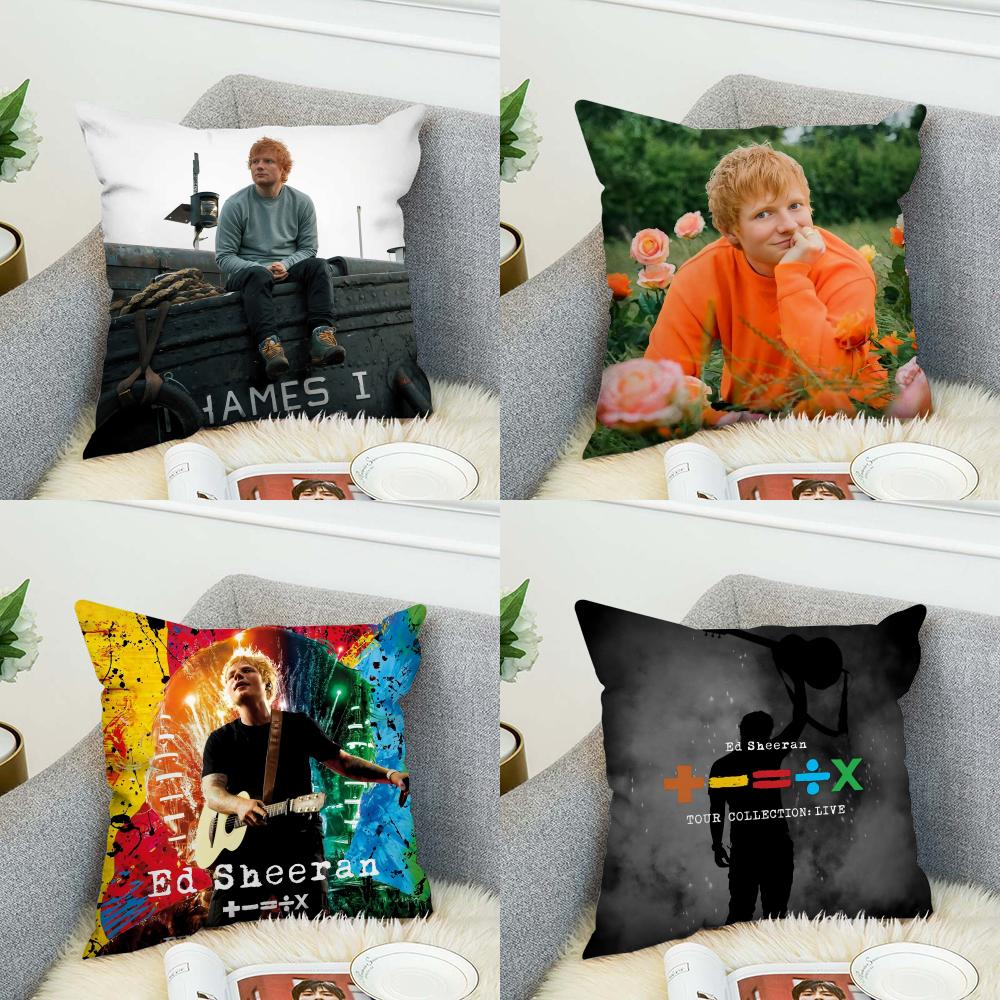 Singer EEd Sheeran Pillow Case For Car Sofa Decorative Home Doublesided Print Plush Square Throw Pillow Cushion Cover