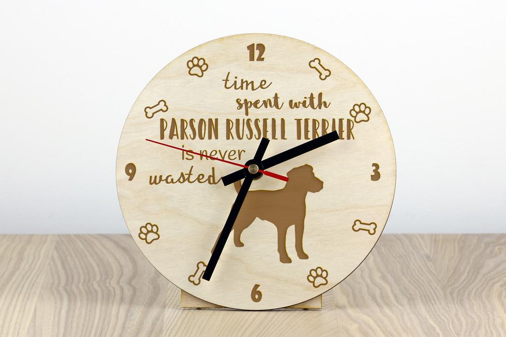 Parson Russell Terrier - clock with dog, wooden clock with engraving, personalised clock by Art-Dog
