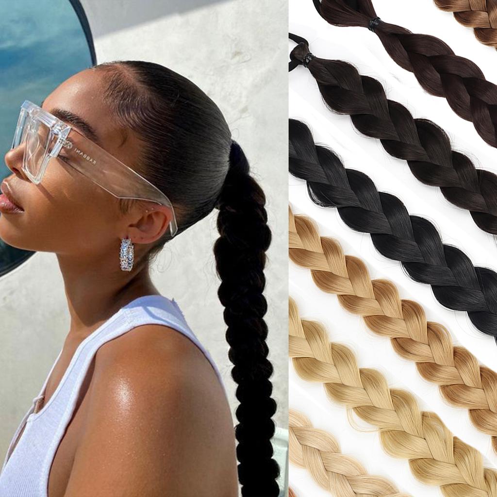 «Жаростойкий» шикарный длинный плетеный хвост для женщин — термостойкие синтетические волосы, универсальный стиль для повседневного ношения