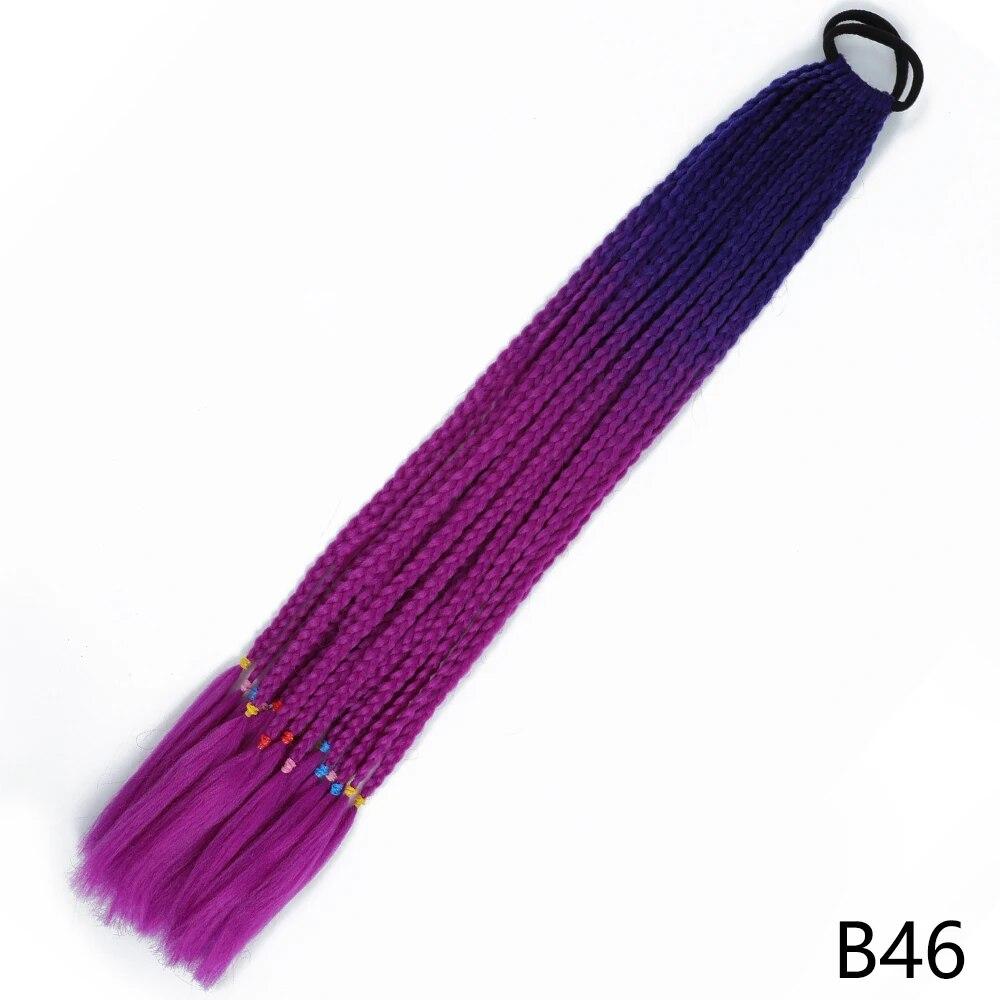 MISS WIG Синтетический градиент цвета, грязный плетеный хвост, 65 см, эластичная резинка, плетение, конский хвост, наращивание волос для женщин и девочек